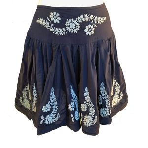 Jayshree Dalal Embroidered Mini Boho Circle Skirt